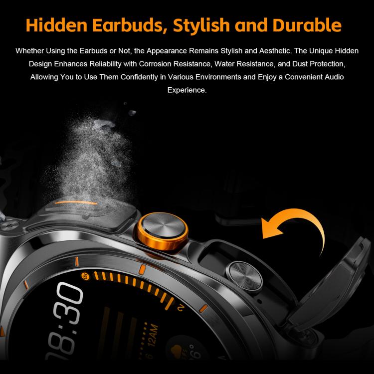 1.53 Inch 2-in-1 Smart Watch with Bluetooth Earphones GT98