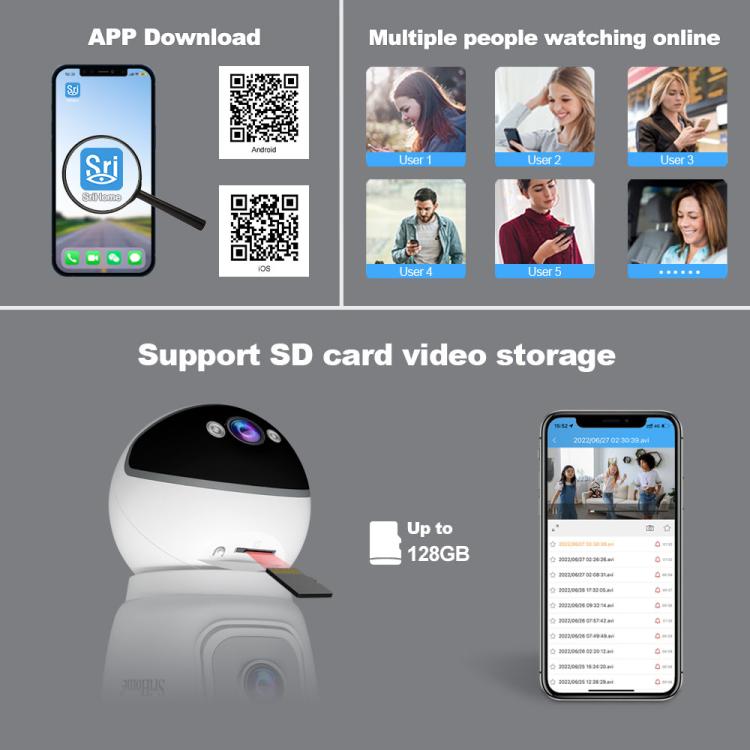 SriHome SH067 E27 4MP HD Indoor Dual Lens Bulb Camera