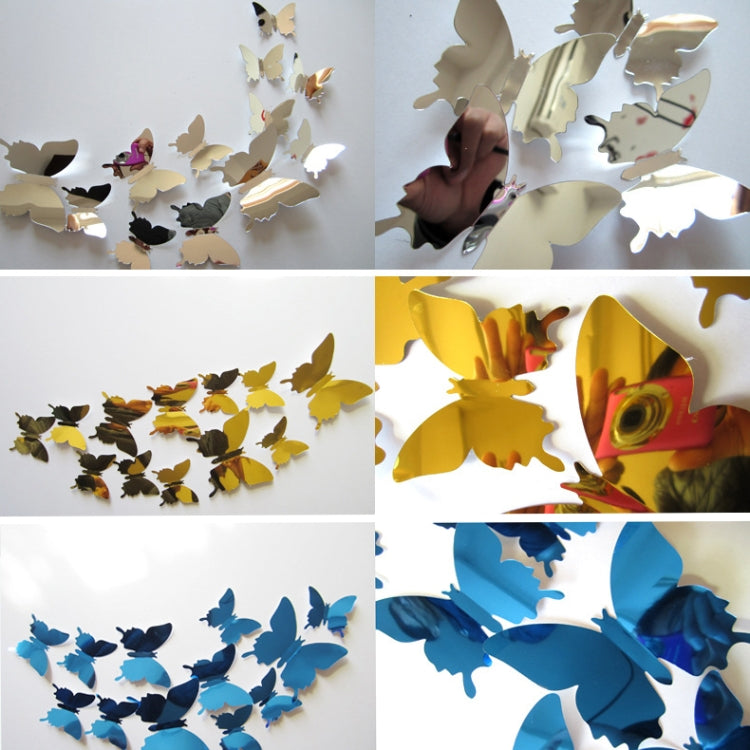 36 PCS Decoración del hogar Originalidad PC Superficie de espejo 3D Pasta de pared de mariposa, Butterfly Wall Paste 2