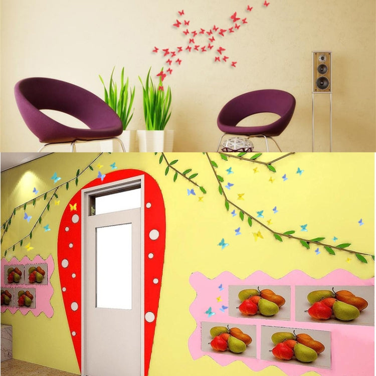 36 PCS Decoración del hogar Originalidad PC Superficie de espejo 3D Pasta de pared de mariposa, Butterfly Wall Paste 2