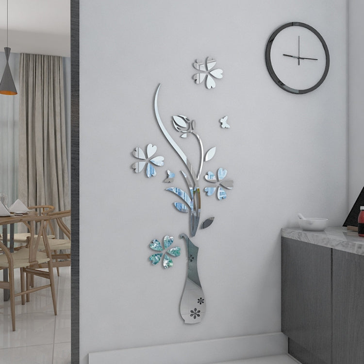 DIY 3D Vase Style Mirror Wall Stickers Set