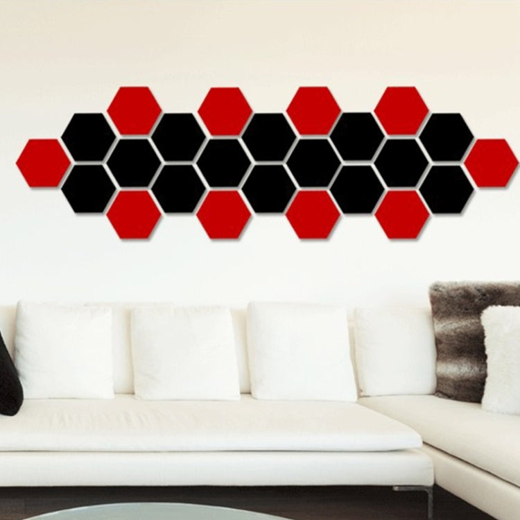 Juego de Pegatinas de Pared Con Espejo Hexagonal 3D de 12 Piezas