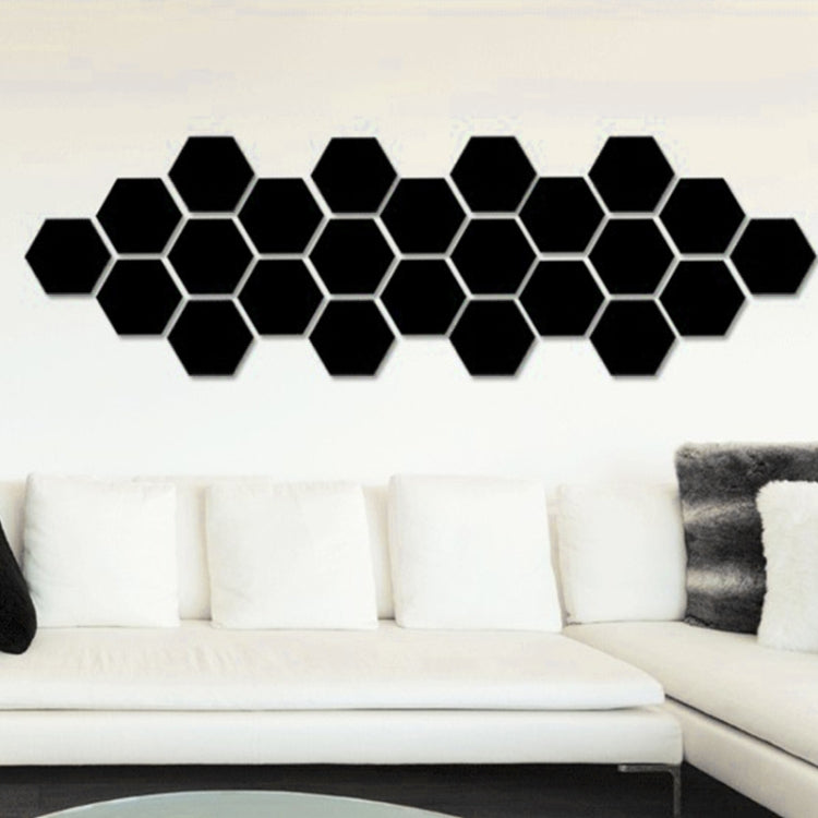 Juego de Pegatinas de Pared Con Espejo Hexagonal 3D 12 Piezas