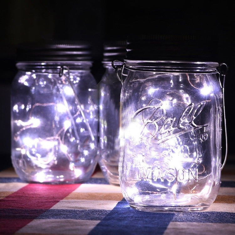 10 LED Solar Powered Bottle Cap Hanging Light