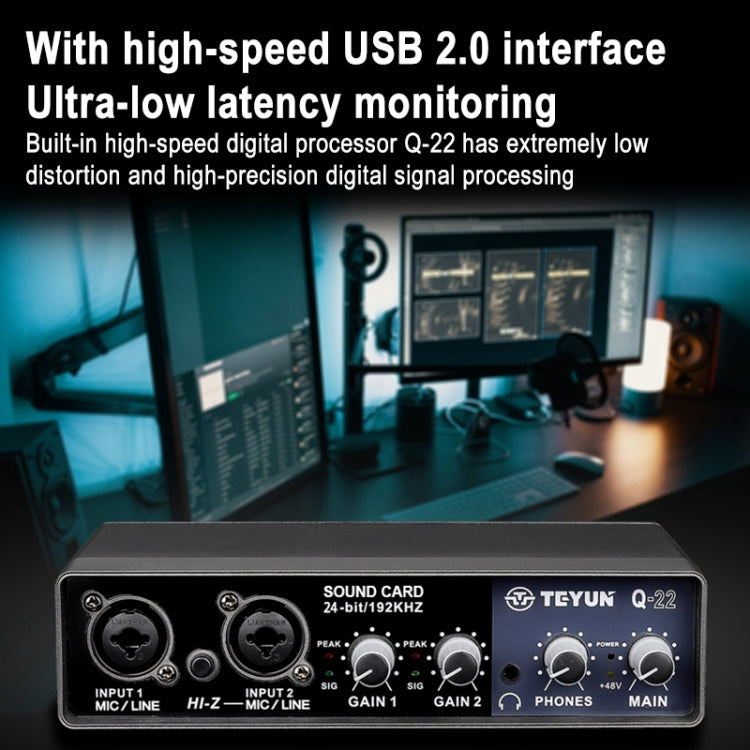 Teyun Q-22 USB External Sound Card with Free Microphone for Computer
