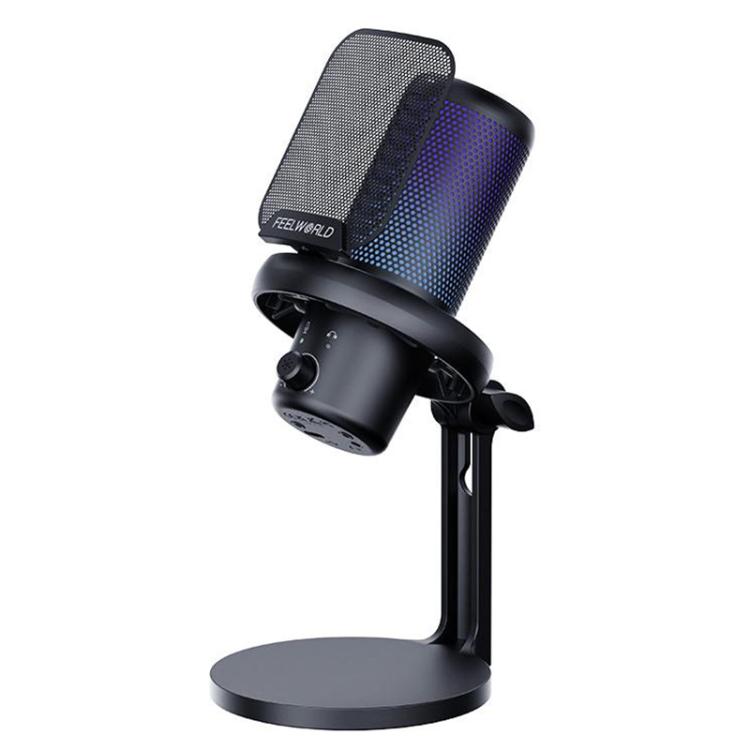 FEELWORLD VM1 USB Condenser Microphone with Noise Cancellation and RGB Light VM1-XS