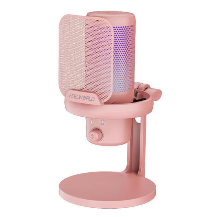 FEELWORLD VM1 USB Condenser Microphone with Noise Cancellation and RGB Light VM1-XS