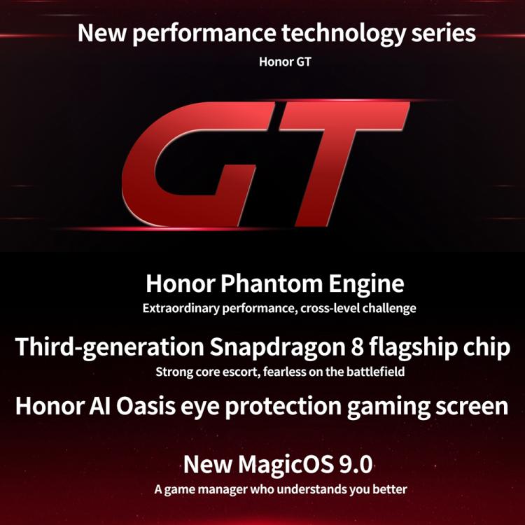 Honor GT, 16 GB + 256 GB, huella dactilar en pantalla, 6,7 pulgadas MagicOS 9.0 Android 15.0 Snapdragon 8 Gen 3 Octa Core, red: 5G, OTG, NFC, 16GB+256GB, - Alex Bazar Mx