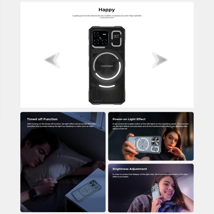 DOOGEE Blade GT Ultra Rugged Phone, 12GB+512GB, 6.72-inch Display, Android 14, MediaTek Dimensity 7300 Octa Core, Network: 5G, OTG, NFC, LED Light Effect, Blade GT Ultra 16GB+512GB