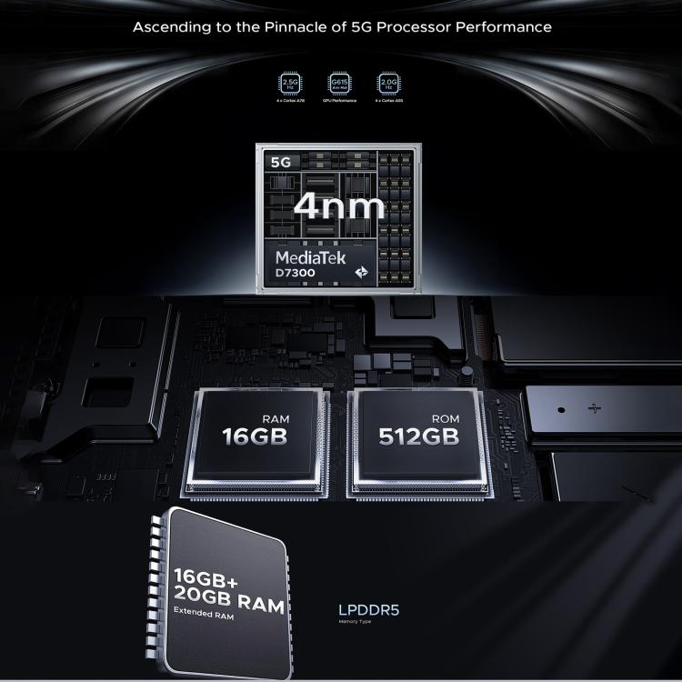 DOOGEE Blade GT Ultra Rugged Phone, 12GB+512GB, 6.72-inch Display, Android 14, MediaTek Dimensity 7300 Octa Core, Network: 5G, OTG, NFC, LED Light Effect, Blade GT Ultra 16GB+512GB