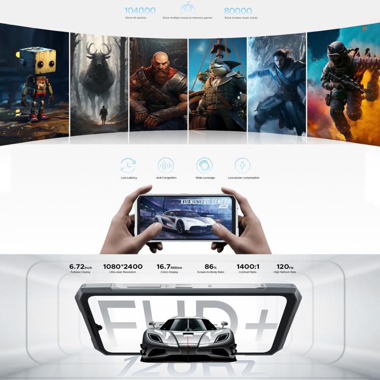 DOOGEE Blade GT Ultra Rugged Phone, 12GB+512GB, 6.72-inch Display, Android 14, MediaTek Dimensity 7300 Octa Core, Network: 5G, OTG, NFC, LED Light Effect, Blade GT Ultra 16GB+512GB
