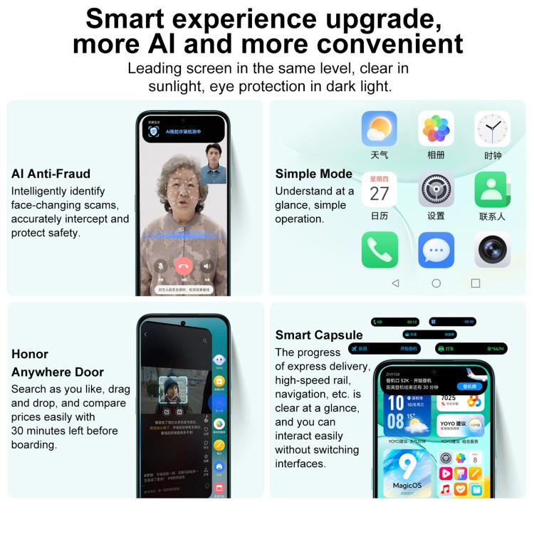 Honor Play 60, 8GB+256GB, Side Fingerprint, 6.61 inch MagicOS 9.0 Dimensity 6300 Octa Core, Network: 5G, OTG, Play 60, 8GB+256GB, 8GB+256GB - Alex Bazar Mx