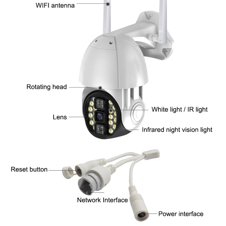 Cámara Inalámbrica WiFi HD Para Exteriores Visión Nocturna Impermeable Q20