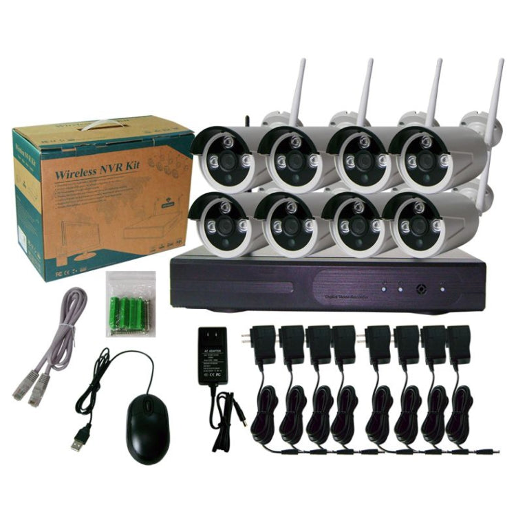 Kit Cámaras Bullet IP + Kit NVR K9608W-PE2013W 8CH HD 960P 2.4GHz WiFi