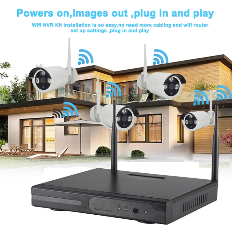 Kit Cámaras Bullet IP + Kit NVR K9608W-PE2013W 8CH HD 960P 2.4GHz WiFi