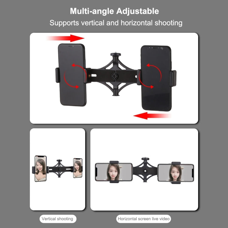 Puluz Dual Phone Holder (Horizontal Stand + 1.1m Tripod Stand + LED Ring) 10.2 Inch & 26CM