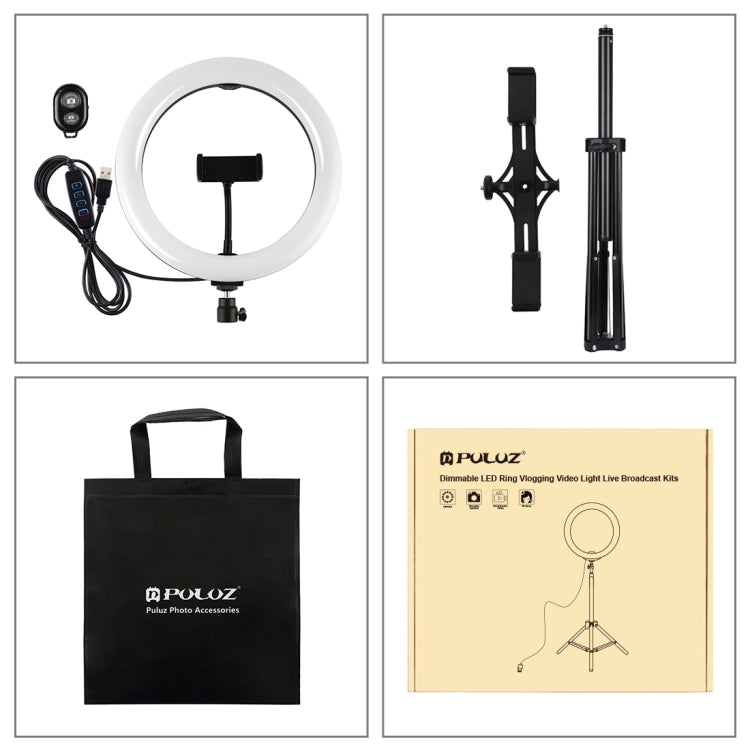 Puluz Dual Phone Holder (Horizontal Stand + 1.65M Tripod Mount + LED Ring) 10.2 Inch & 26CM