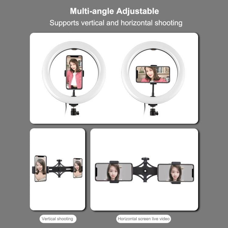 Puluz Dual Phone Holder (Horizontal Stand + 1.65M Tripod Mount + LED Ring) 10.2 Inch & 26CM