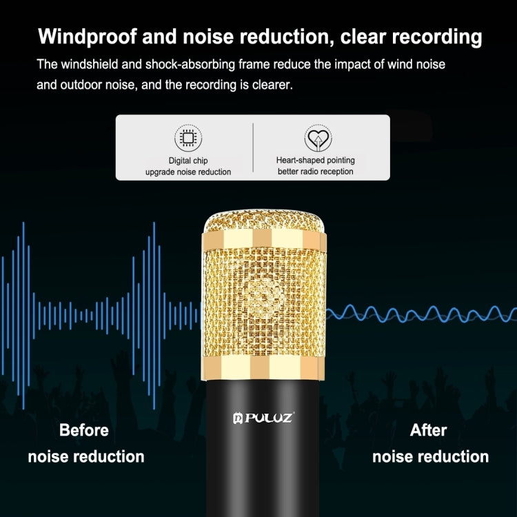 PULUZ Condenser Microphone Professional Singing Microphone for Studio Broadcasting
