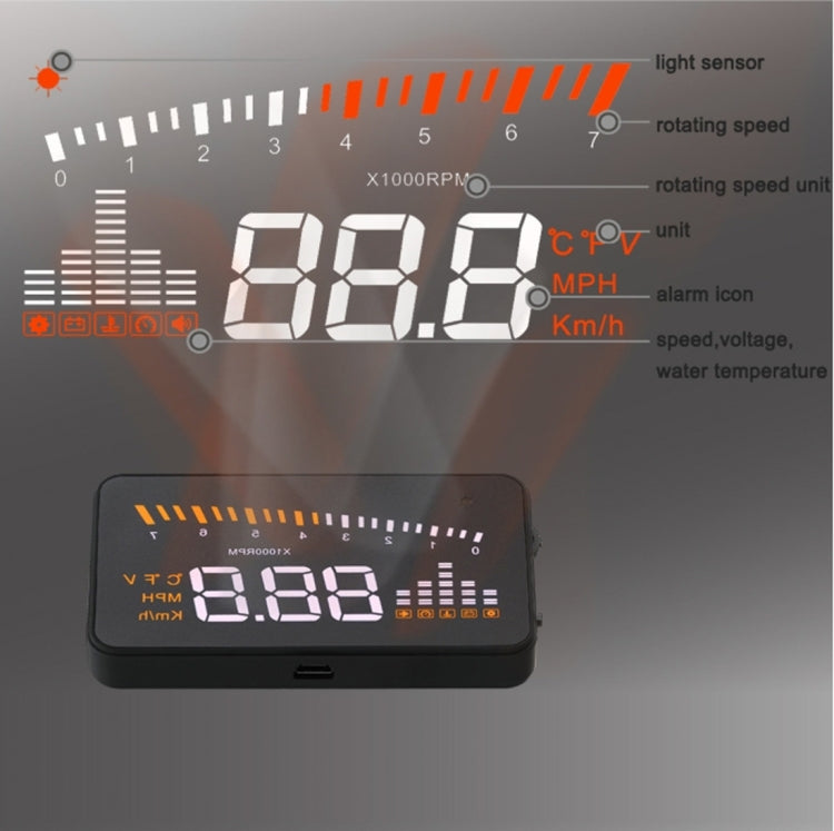 3-inch speed display with OBDII EOBDV system