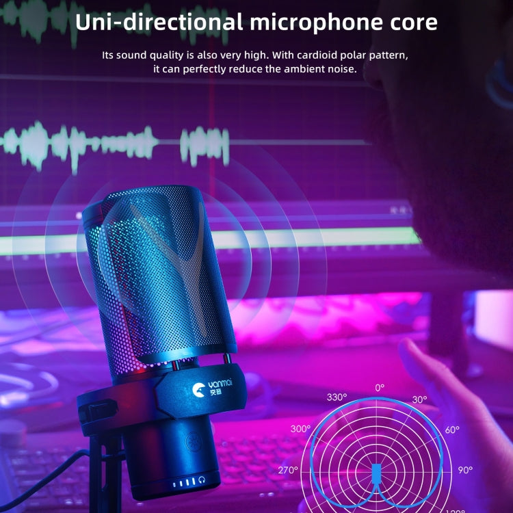 Yanmai GM7 USB Gaming Laptop Microphone with RGB Light GM7