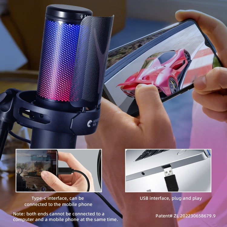 Yanmai GM7 USB Gaming Laptop Microphone with RGB Light GM7