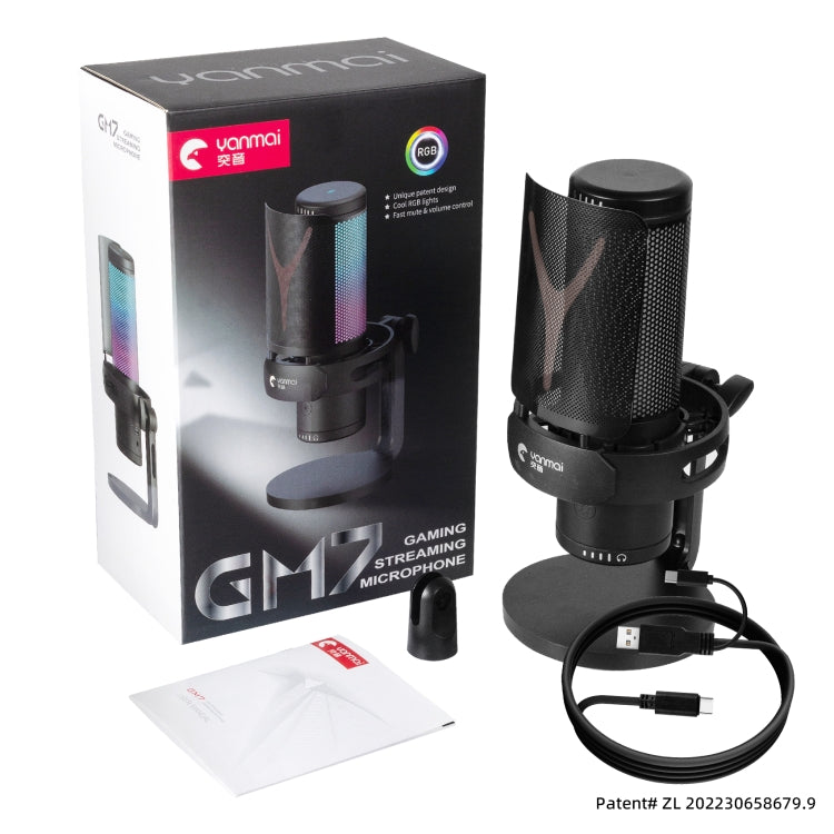 Yanmai GM7 USB Gaming Laptop Microphone with RGB Light GM7