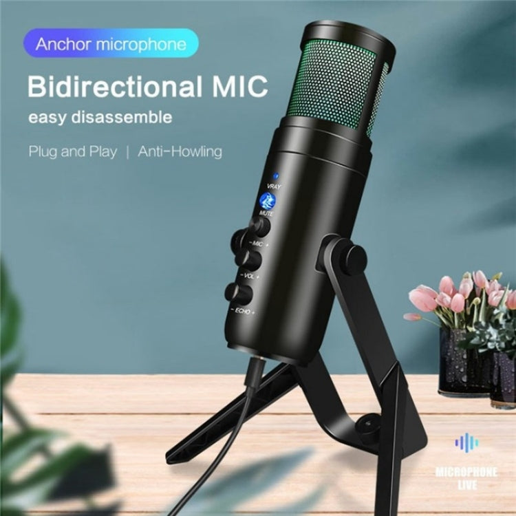 MU900 Max Multi-Purpose Condenser Microphone with Desktop Stand and RGB Light