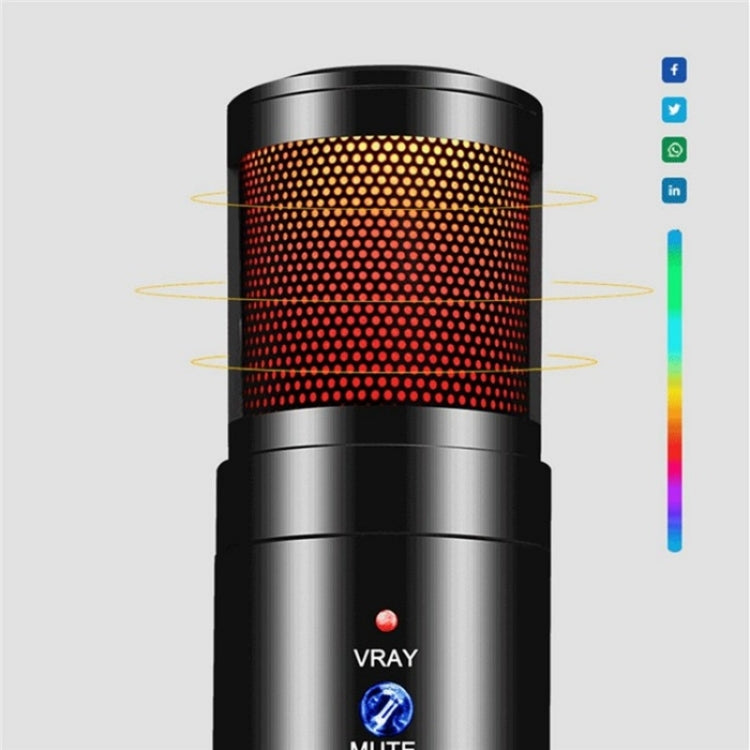 MU900 Max Multi-Purpose Condenser Microphone with Desktop Stand and RGB Light