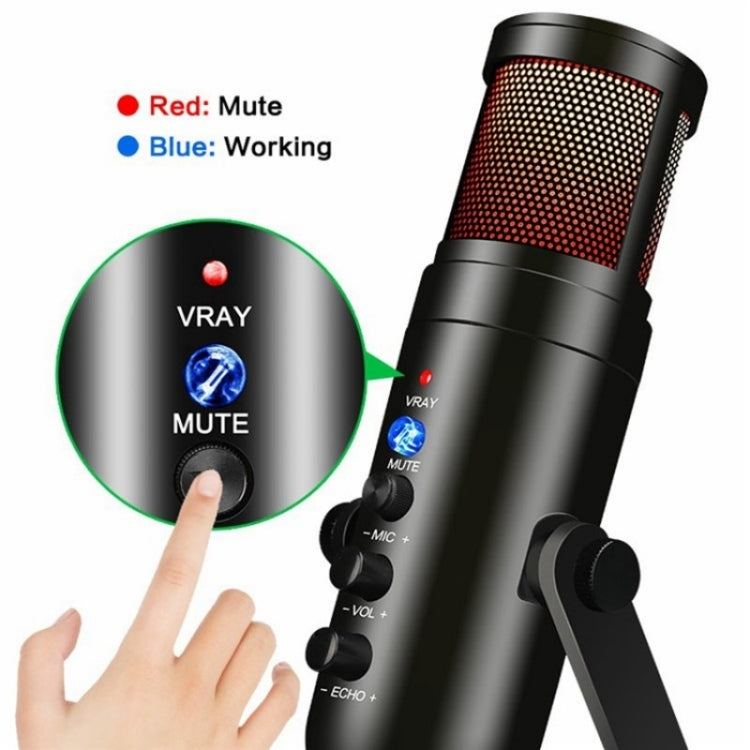 MU900 Max Multi-Purpose Condenser Microphone with Desktop Stand and RGB Light
