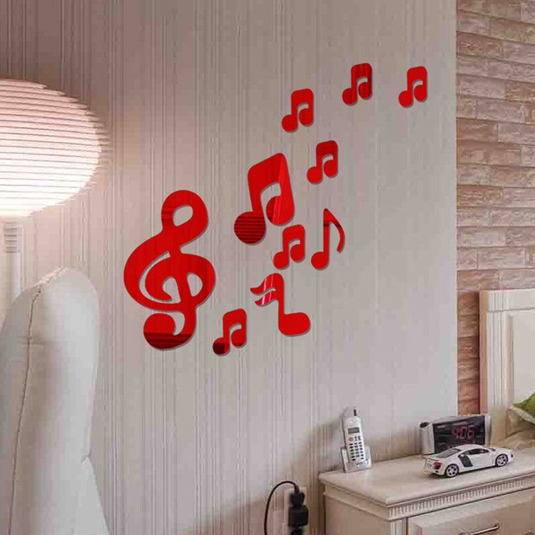 Acrylic Mirror Wall Sticker Home Decor 3D Musical Notes