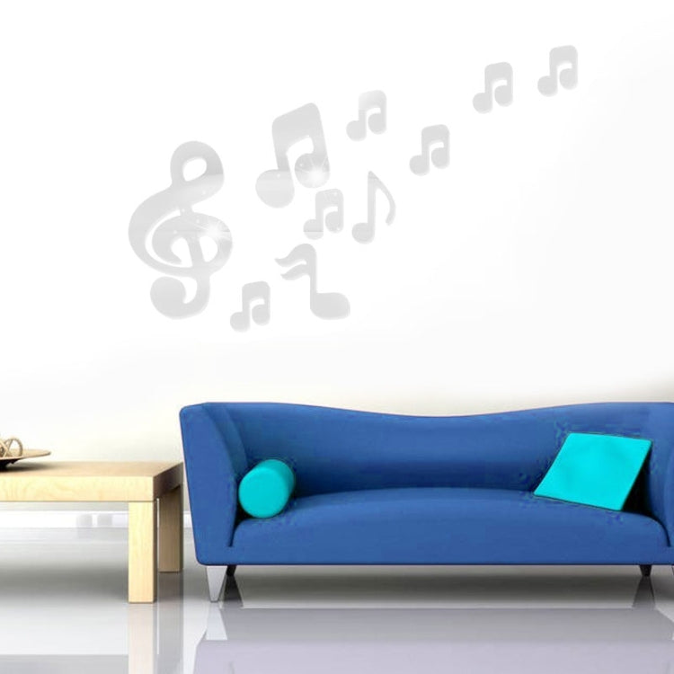 Acrylic Mirror Wall Sticker Home Decor 3D Musical Notes