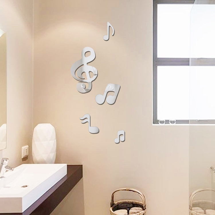 Acrylic Mirror Wall Sticker Home Decor 3D Musical Notes