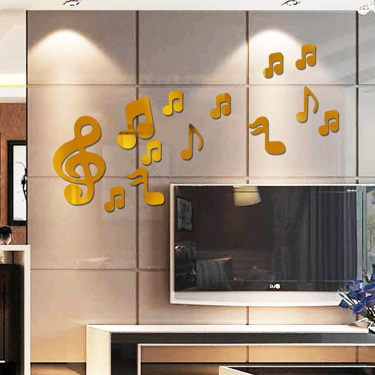 Acrylic Mirror Wall Sticker Home Decor 3D Musical Notes