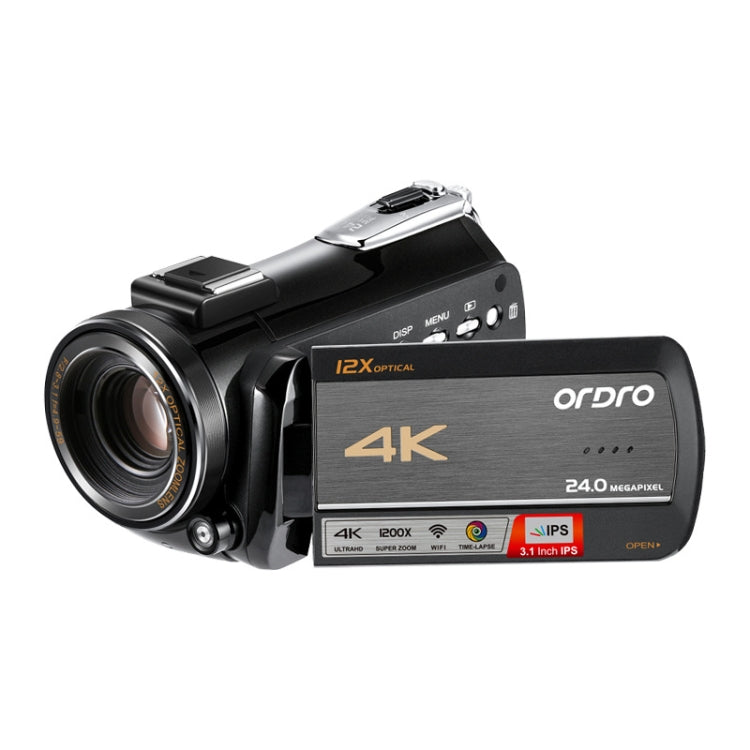 4K HD Camcorder Night Vision WiFi 12X Optical Zoom Digital Video DV ORDRO AC5
