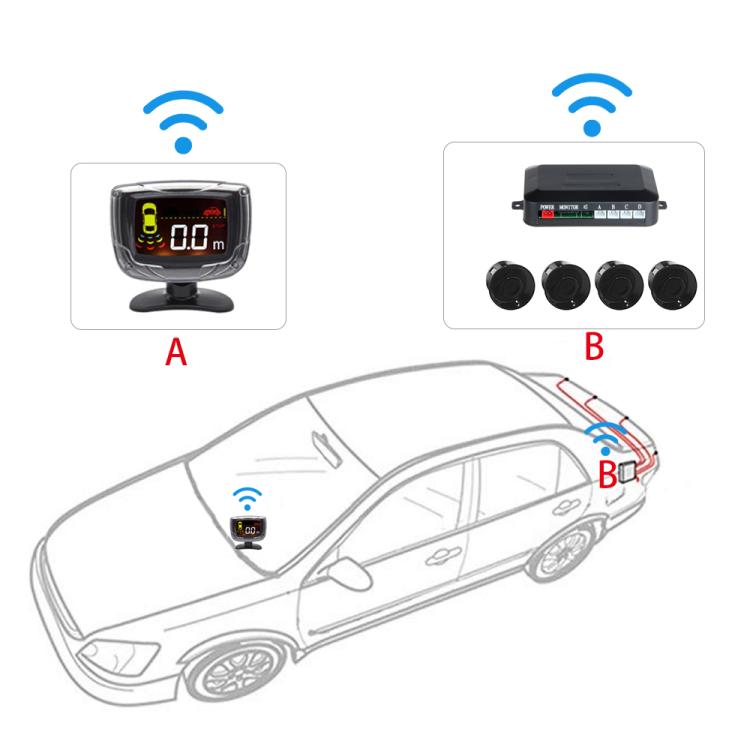 Universal Wireless Reverse Radar with LED Display and Automatic Alarm PZ312W
