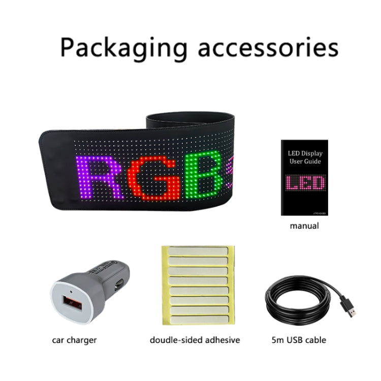 Flexible LED color rear window display for vehicles, 276x90mm, 532x90mm, 788x90mm, 260x150mm, 500x150mm