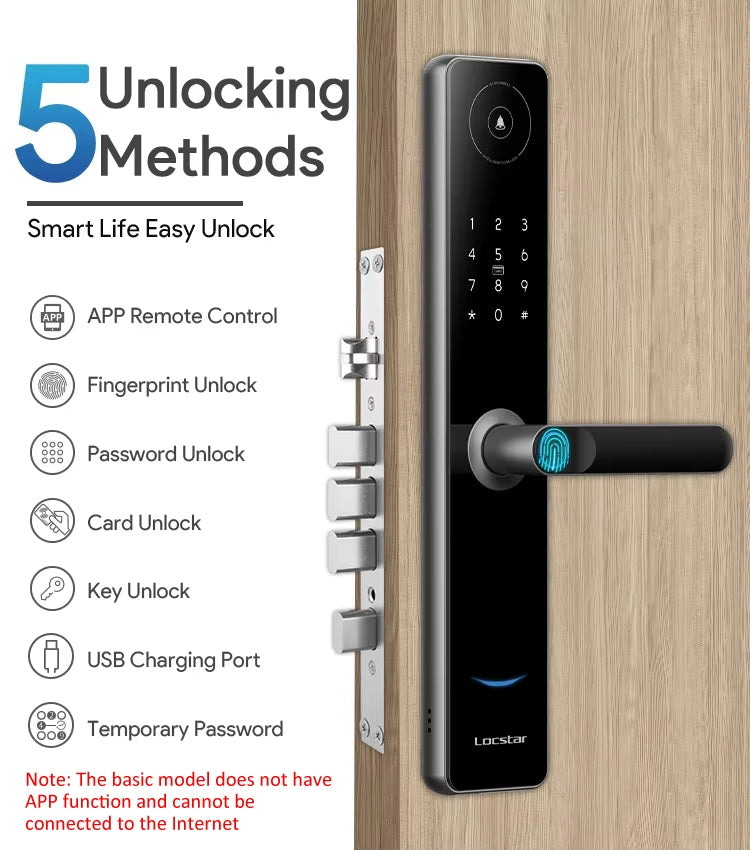 Locstar A60 Smart Fingerprint and Password Door Lock with Doorbell