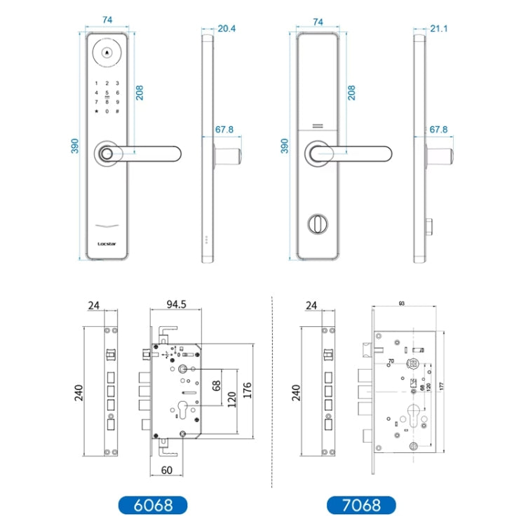 Locstar A60 Smart Fingerprint and Password Door Lock with Doorbell