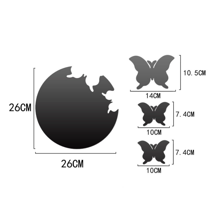 Espejo de Mariposa Acrílico Pegatinas de Pared Impermeables 4 Unids/Set