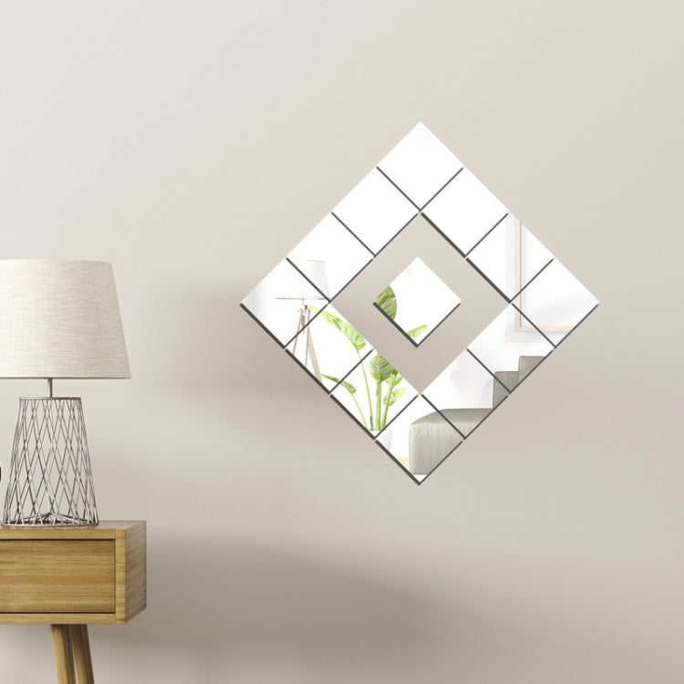 Square Acrylic Mirror Wall Stickers Self-Adhesive Decorative Right Angle Pattern