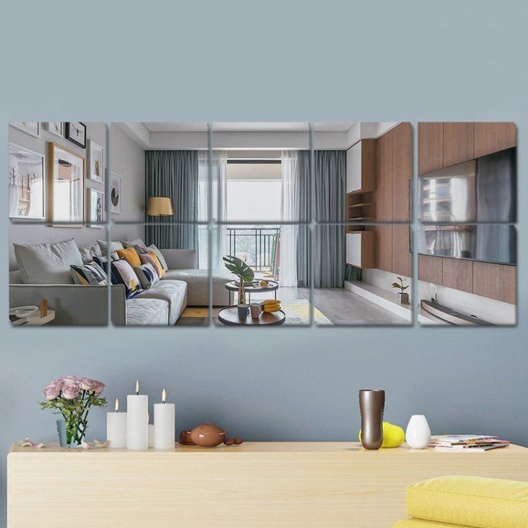 Square Acrylic Mirror Wall Stickers Self-Adhesive Decorative Right Angle Pattern
