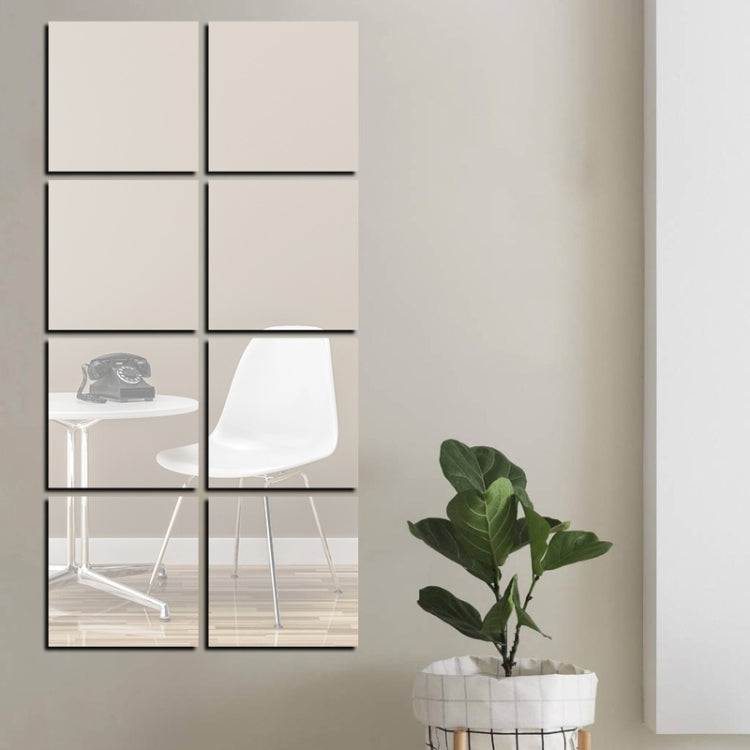 Square Acrylic Mirror Wall Stickers Self-Adhesive Decorative Right Angle Pattern