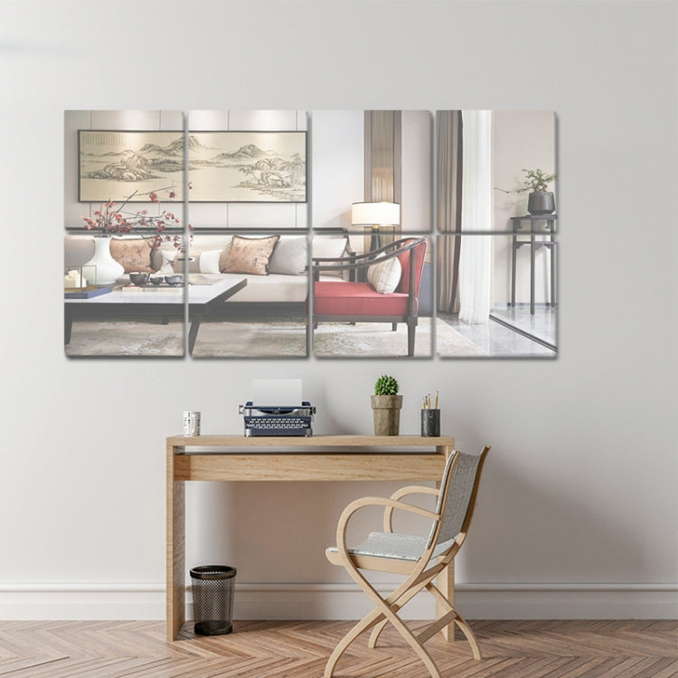 Square Acrylic Mirror Wall Stickers Self-Adhesive Decorative Right Angle Pattern