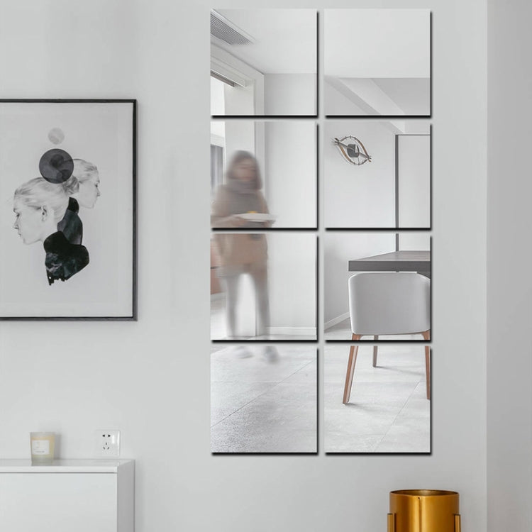 Square Acrylic Mirror Wall Stickers Self-Adhesive Decorative Right Angle Pattern