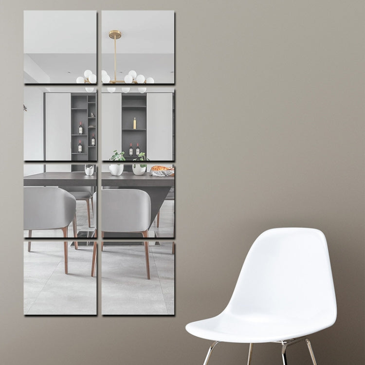 Square Acrylic Mirror Wall Stickers Self-Adhesive Decorative Right Angle Pattern