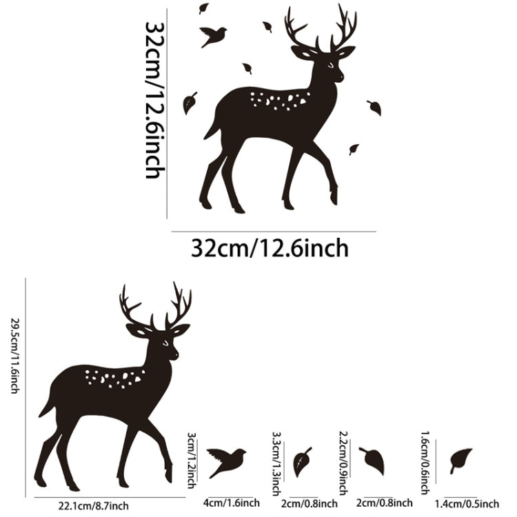 8 Pcs/Set Acrylic Deer Mirror Wall Stickers Home Background Decor