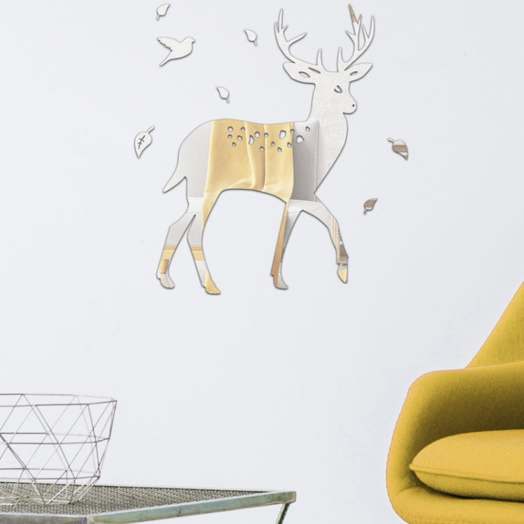 8 Pcs/Set Acrylic Deer Mirror Wall Stickers Home Background Decor