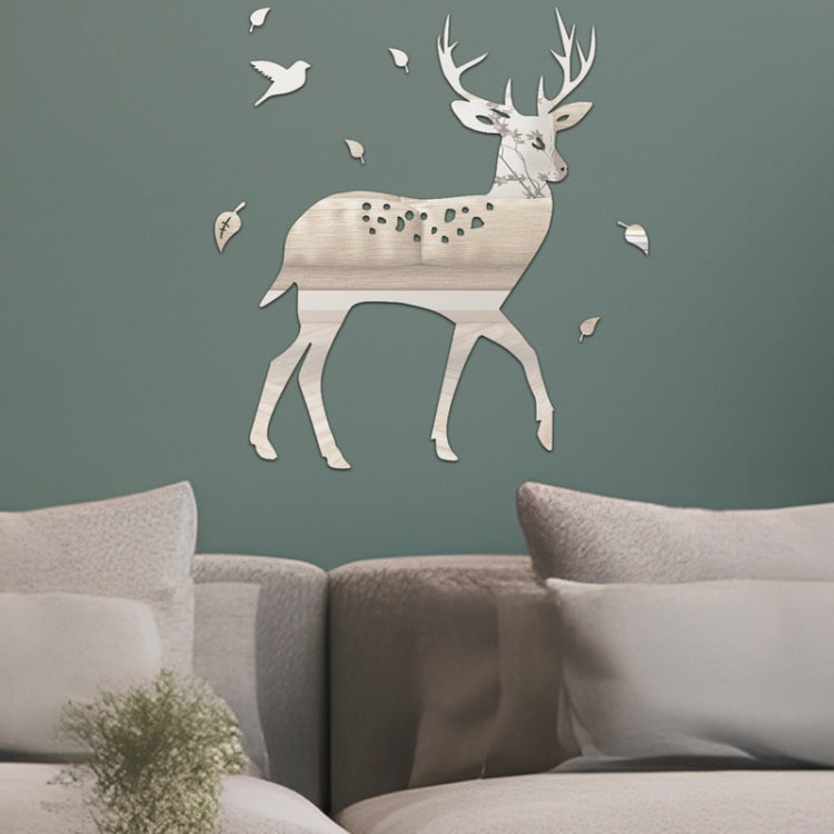 8 Pcs/Set Acrylic Deer Mirror Wall Stickers Home Background Decor