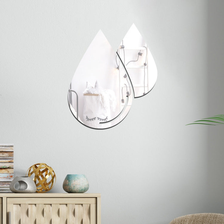 Espejo Pegatinas de Pared Acrílico Gotas de Agua Sala de Estar Dormitorio 2 Unids/Set